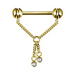 Free Rotating Nipple Chain Barbell - Premium Zirconia