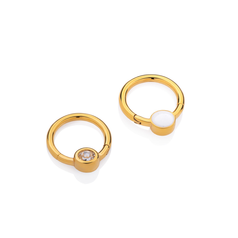 Gold Plated Hinged Segment Ring - Premium Crystal