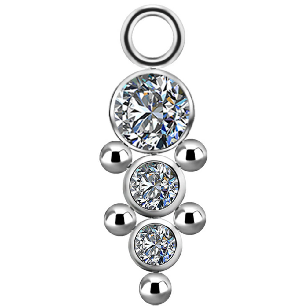 Segment Ring Charm - Premium Zirconia