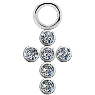 Piercings Works Segment Ring Hanger - Premium Zirconia Kruis