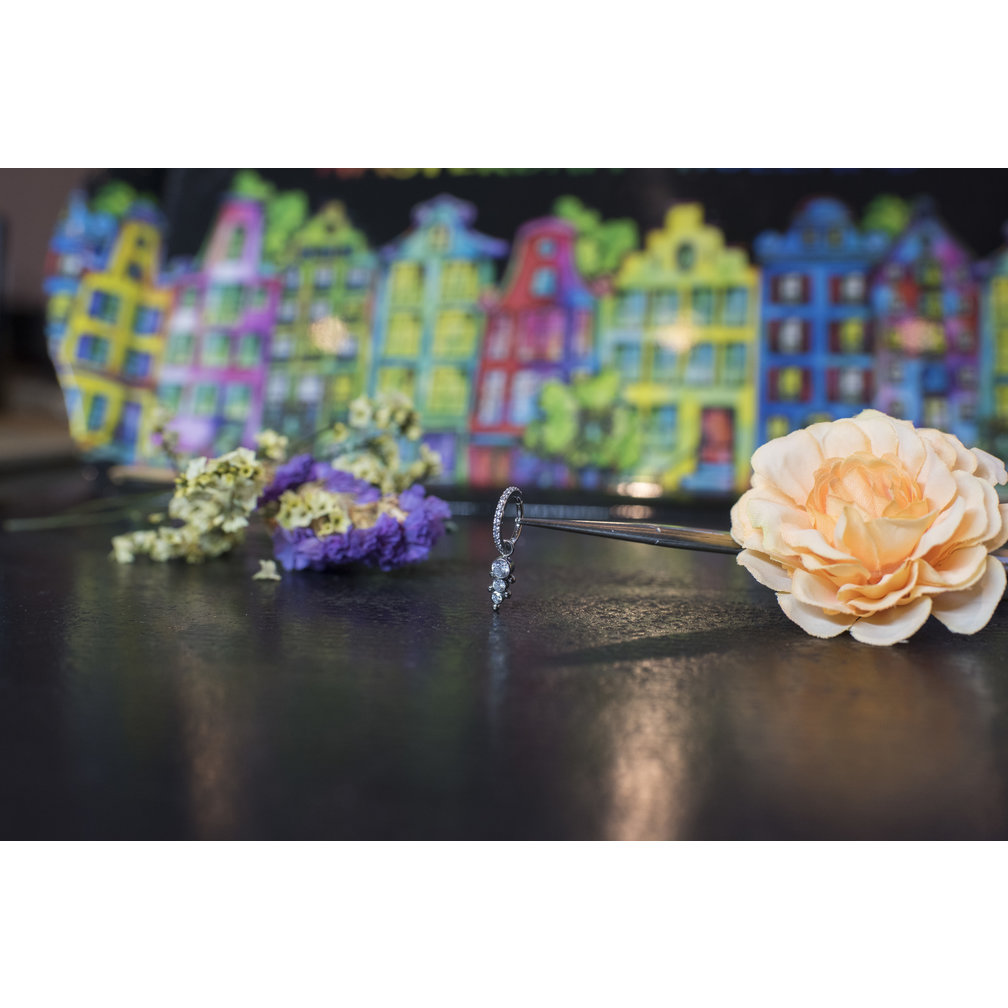 Segment Ring Charm - Premium Zirconia