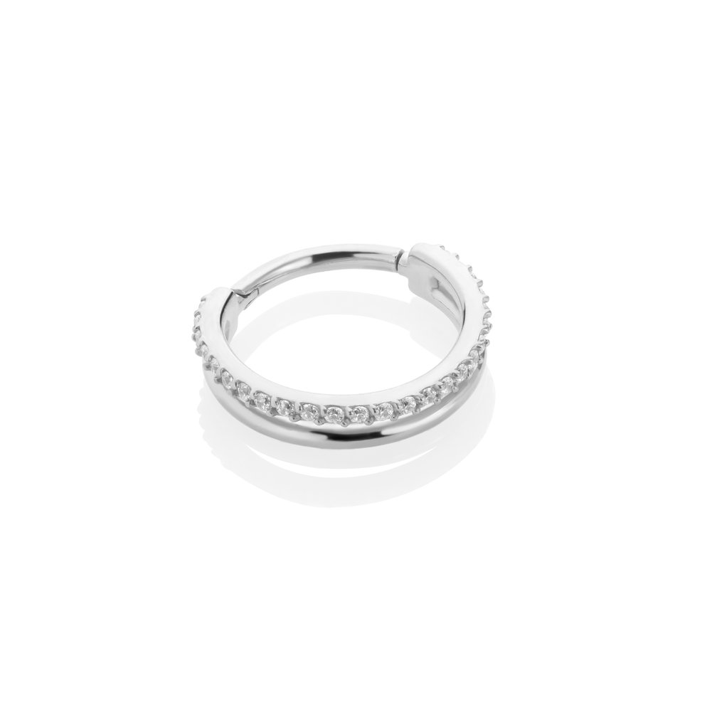 Surgical Steel Click Ring - Premium Zirconia