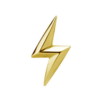 Piercings Works Gold Plated Barbell - Lightning Bolt