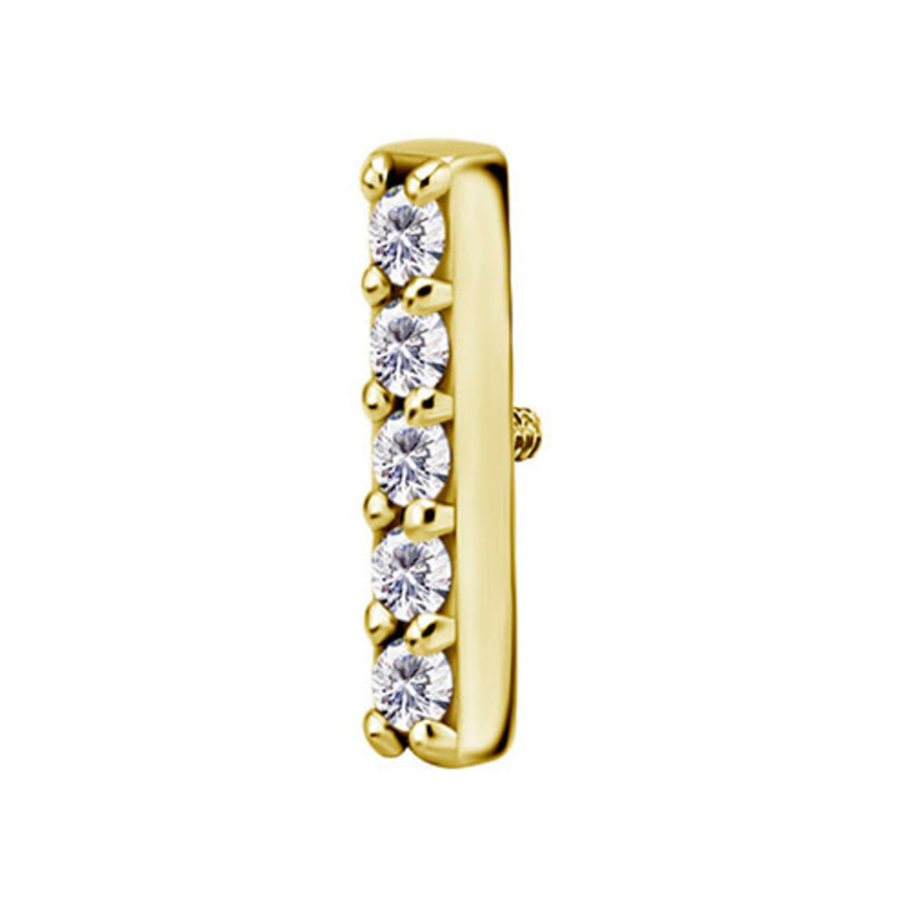 Gold Plated Barbell - Premium Zirconia