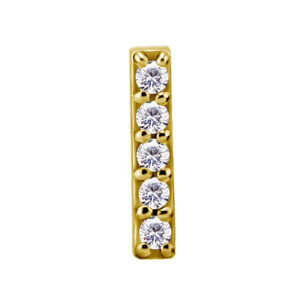 Gold Plated Barbell - Premium Zirconia