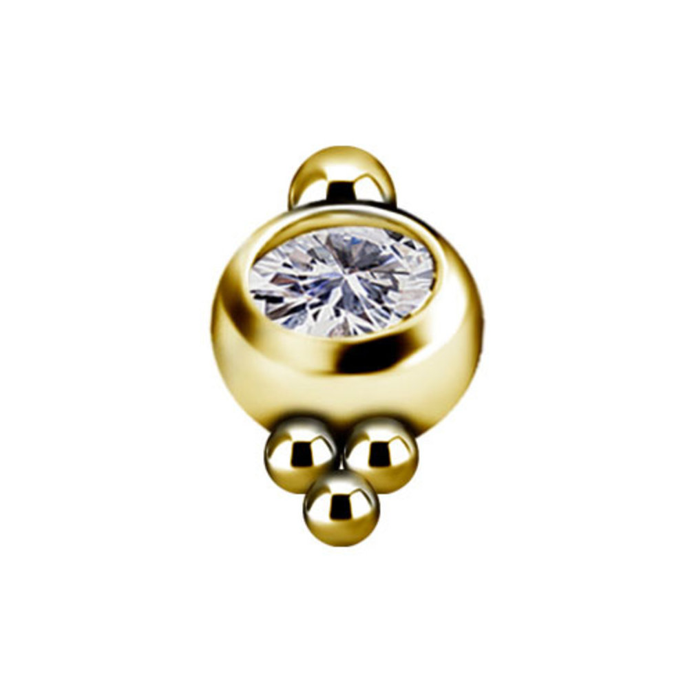 18 Karat Gold Tragus Piercing - Premium Zirconia