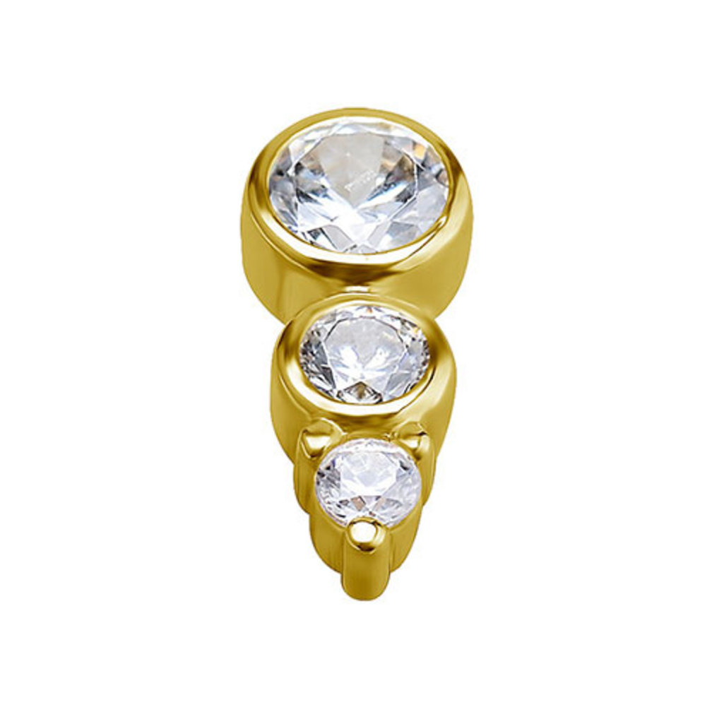 18 Karat Gold Tragus Piercing - Premium Zirconia