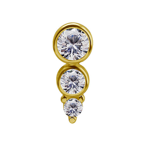 14 karaat vergulde oorstekers van massief 925 sterling zilver met platte achterkant, piercingsieraad voor kraakbeen, helix, concha en tragus, 3 paar sierlijke oorbellen met voor dames en heren