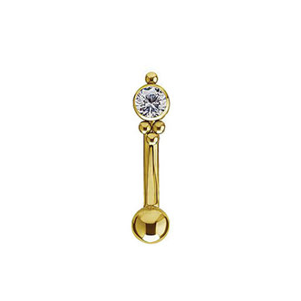 Piercings Works Titanium Banana Barbell - Premium Zirconia
