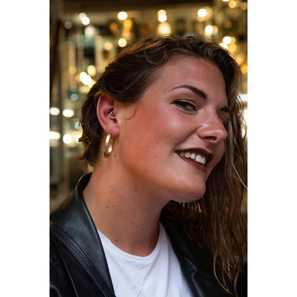 18 Karaat Goud Septum/Daith Ring - Premium Zirconia