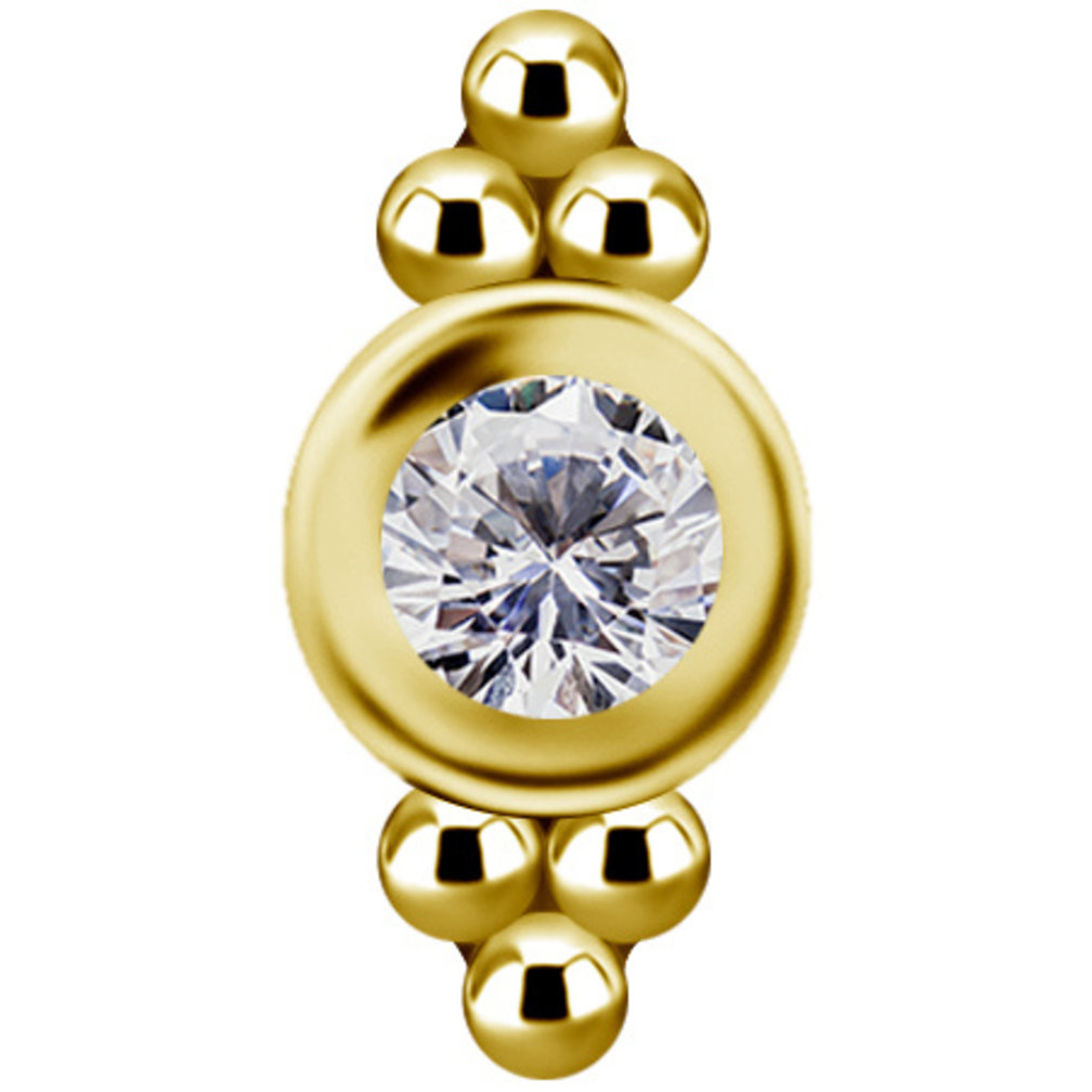 18 Karaat Goud Tragus Piercing - Premium Zirkonia