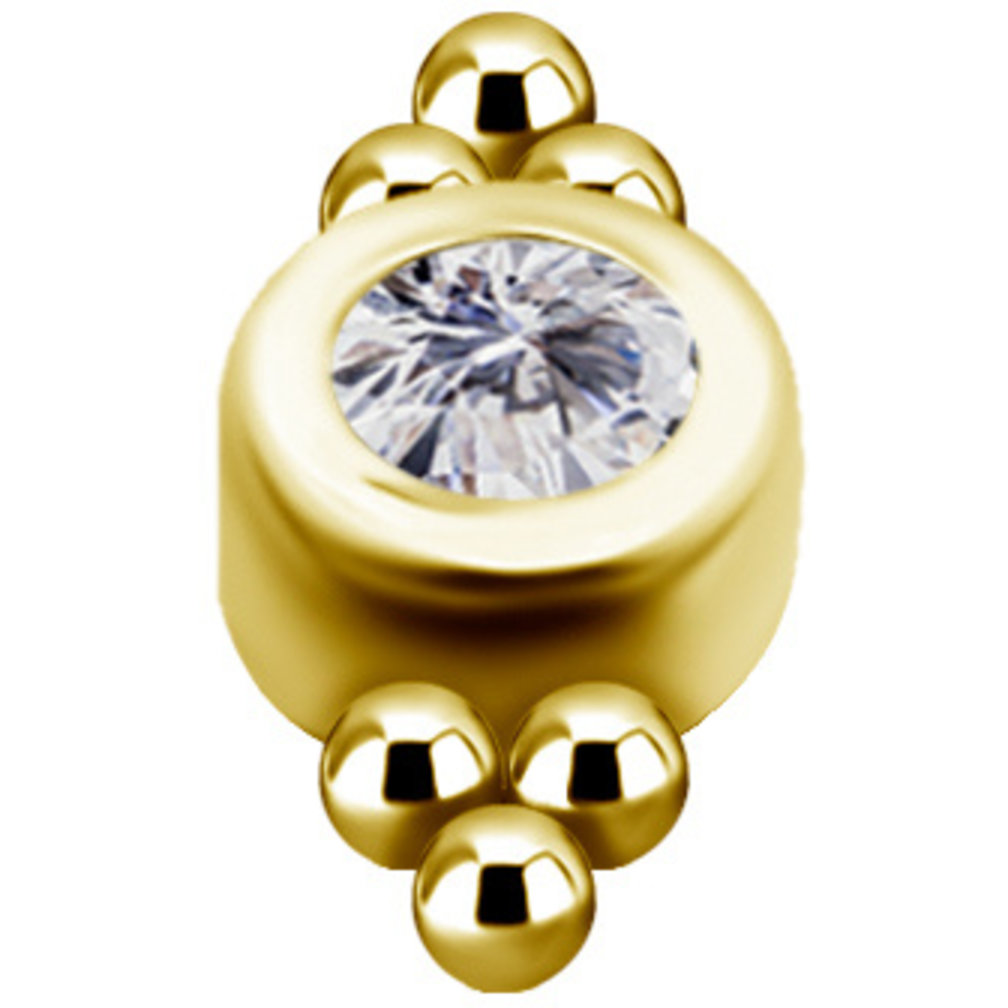 18 Karaat Goud Tragus Piercing - Premium Zirkonia