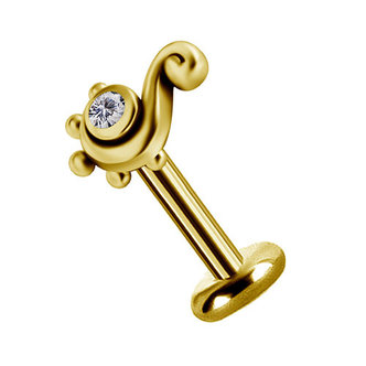 Piercings Works 18 Karat Gold Tragus Piercing - Premium Zirconia