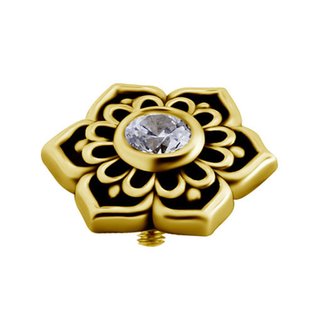 18 Karaat Goud Tragus Piercing - Premium Zirkonia Bloemetje