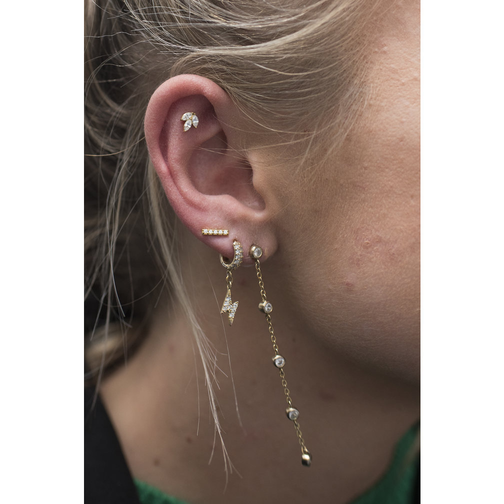 Gold Plated Barbell - Premium Zirconia
