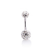 Belly Ring - Clear White Premium Zirconia (1.6x6mm)