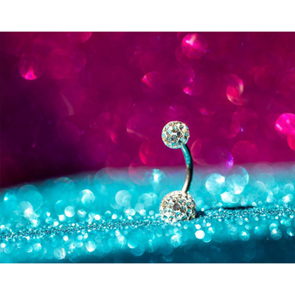 Navel Piercing enige echte met Helderwit Premium Zirkonia (1.6x10mm)