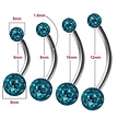 Surgical Steel Belly Ring - Blue Premium  Zircon (1.6 x 10mm)