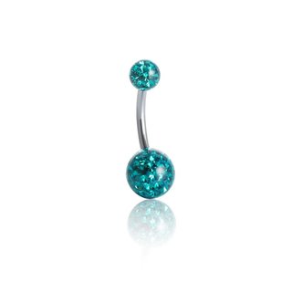 Piercings Works Navel Piercing enige echte met Blauw Premium Zircon (1.6 x 10mm)