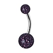 Surgical Steel Belly piercing - Amethyst Purple Premium Zirconia (1.6 x 10mm)