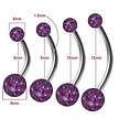 Surgical Steel Belly Ring - Purple Premium Zirconia  (1.6 x 10mm)