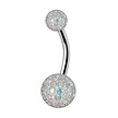 Surgical Steel Belly Ring - Aurora Premium Zirconia  (1.6 x 10mm)