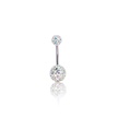 Navel Piercing enige echte met Aurora Premium Zirkonia (1.6 x 10mm)