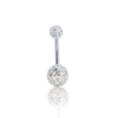 Surgical Steel Belly Ring - Aurora Premium Zirconia  (1.6 x 10mm)