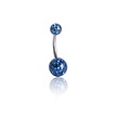 Navel Piercing enige echte met Kobalt Blauw Premium Zirkonia (1.6 x 10mm)