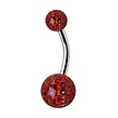 Surgical Steel Belly Ring - Red Premium Zirconia (1.6 x 10mm)