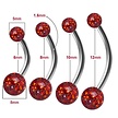 Surgical Steel Belly Ring - Red Premium Zirconia (1.6 x 10mm)