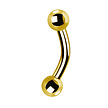 Gold Plated Titanium Banana Barbell