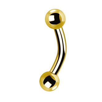 Piercings Works Gold Plated Titanium Banana Barbell