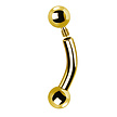 Gold Plated Titanium Banana Barbell