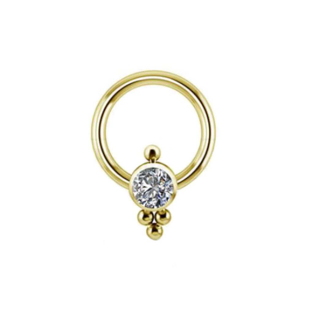 Vergulde Titanium Ring - Premium Zirconia