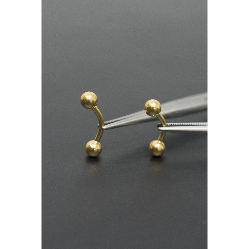 Gold Plated Titanium Banana Barbell