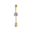 Surgical Steel Belly Ring - Zirconia Hanger