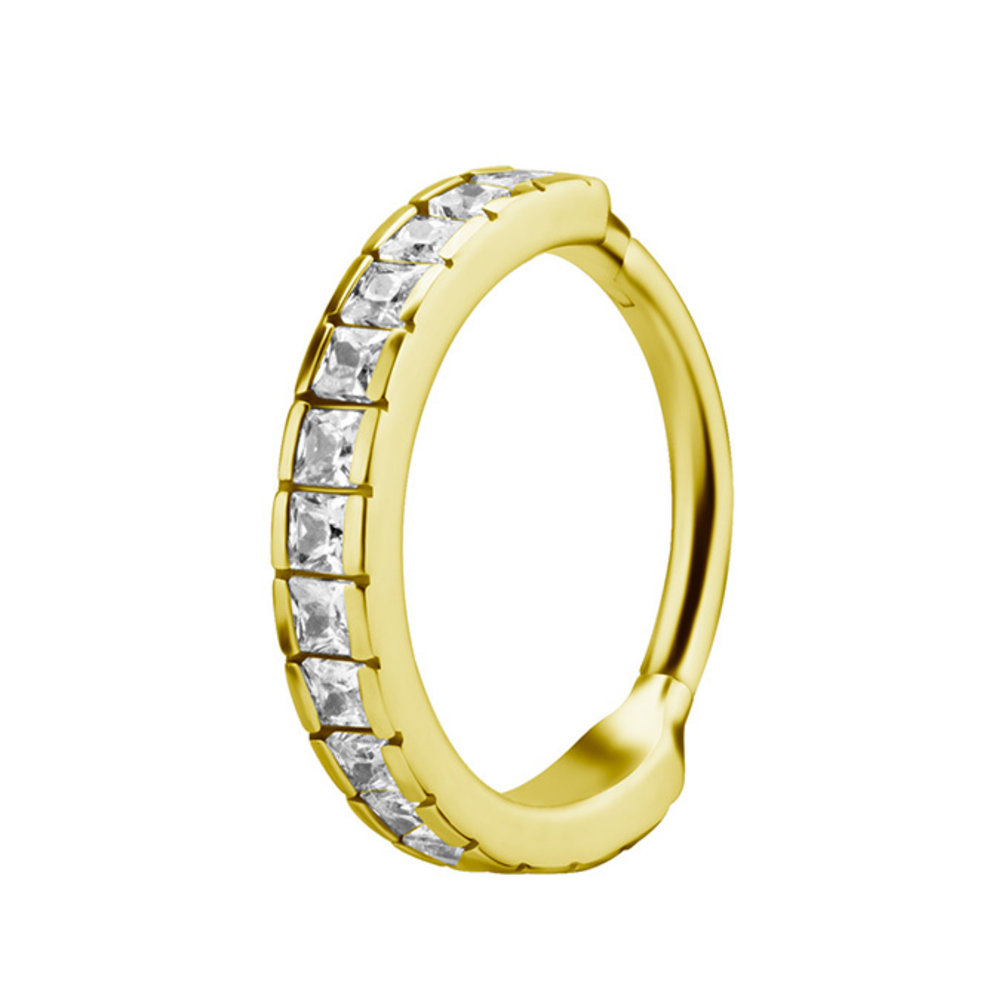 Vergulde Hinged Ring - Zirkonia