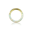 Gold Plated Hinged Segment Ring - White Opal