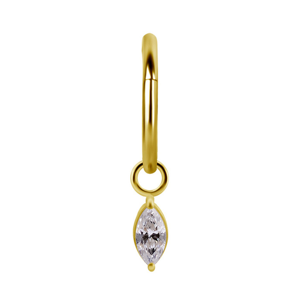 18 Karat Gold Charm - Marquise Premium Zirconia