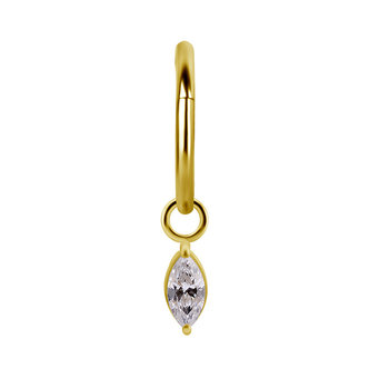 Piercings Works 18 Karat Gold Charm - Marquise Premium Zirconia