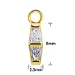 18 Karat Gold Charm - Baguette Premium Zirconia