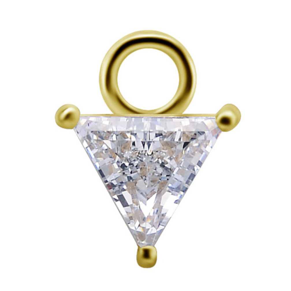 18 Karaat Goud Hanger - Driehoek Premium Zirkonia