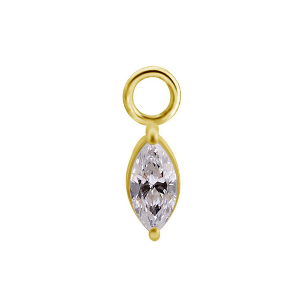 18 Karat Gold Charm - Marquise Premium Zirconia