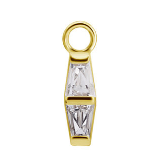 Piercings Works 18 Karat Gold Charm - Baguette Premium Zirconia