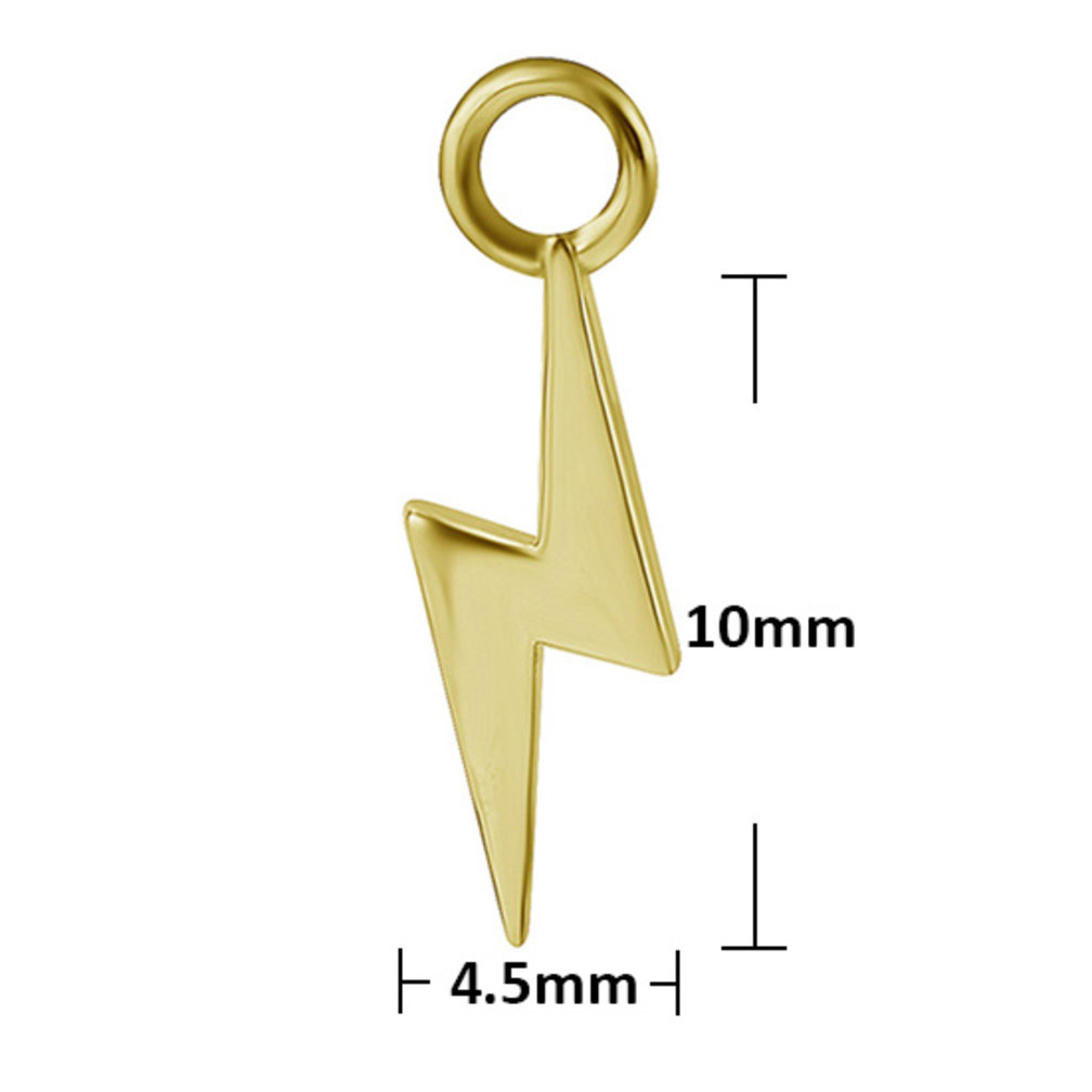 18 Karat Gold Charm - Lightning Bolt