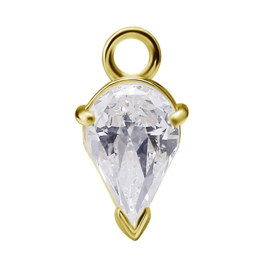 18 Karaat Goud Hanger - Druppel Zirkonia