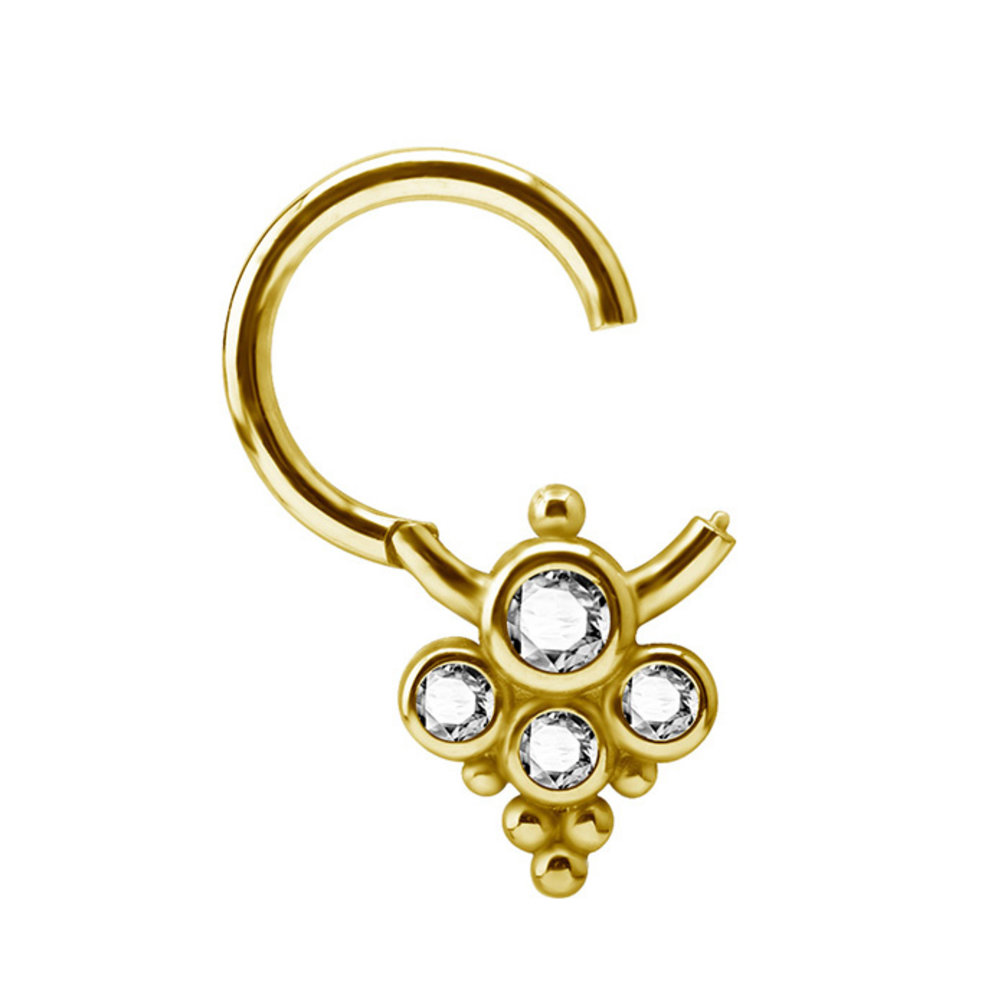 Gold Plated Smiley Ring - Crystals