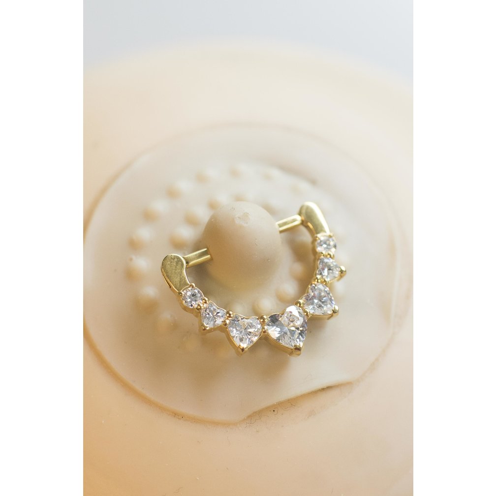 Gold Plated Nipple Clicker - Hearts