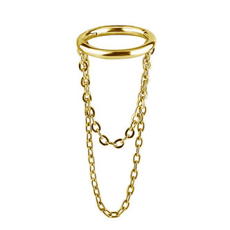 Piercings Works Gold Plated Click Ring  - Chains